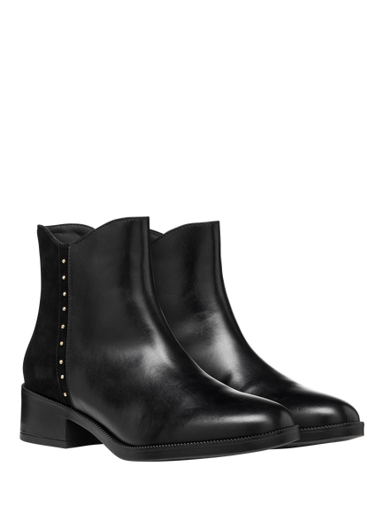 Geox Camexia Leather Blend Ankle Boots, Black - view 2, Black