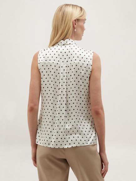 Hobbs Natasha Polka Dot Sleeveless Blouse, Ivory/Brown - view 2, Ivory/Brown