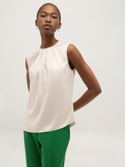 Hobbs Rosanne Sleeveless Blouse, Beige, Beige