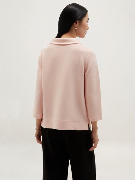 Hobbs Betsy Relaxed Roll Neck Top, Pink - view 2, Pink