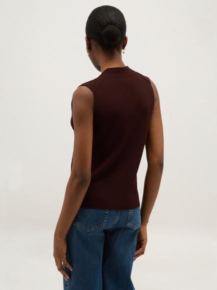 Hobbs Fran Regular Fit Knitted Vest, Alder Brown - view 2, Alder Brown