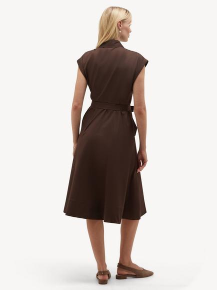 Hobbs Petite Kristen Sleeveless Shirt Dress, Alder Brown - view 2, Alder Brown