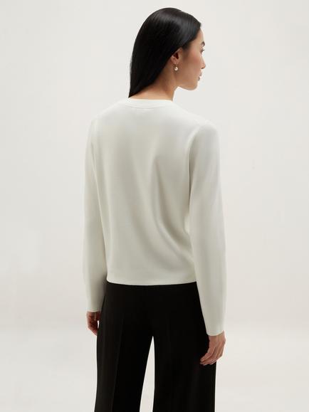 Hobbs Thea Round Neck Cardigan, Ivory - view 2, Ivory
