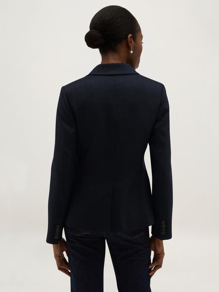 Hobbs Analise Linen Blend Blazer, Blue - view 2, Blue