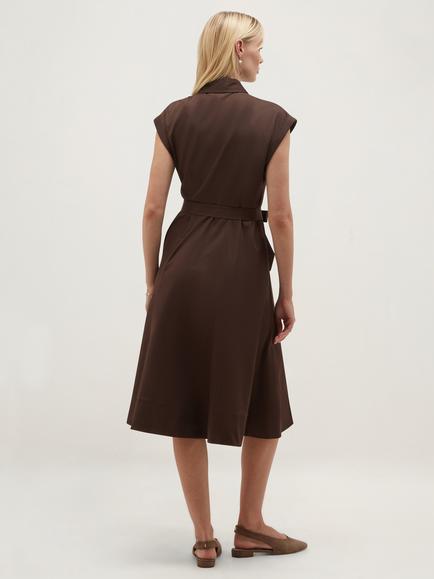 Hobbs Kristen Cotton Blend Shirt Dress, Brown - view 2, Brown