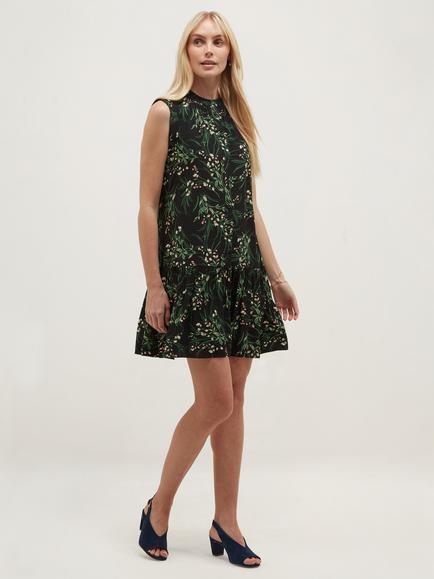 Hobbs Nory Button Front Floral Dress, Navy/Multi, Navy/Multi