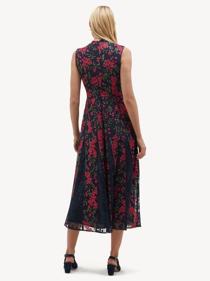 Hobbs Petite Quin Floral Dress, Midnight/Pink - view 2, Midnight/Pink