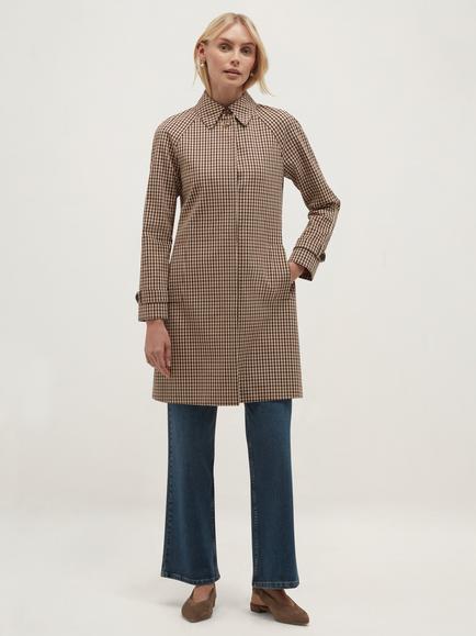Hobbs Ariana Check Trench Coat, Camel/Multi, Camel/Multi
