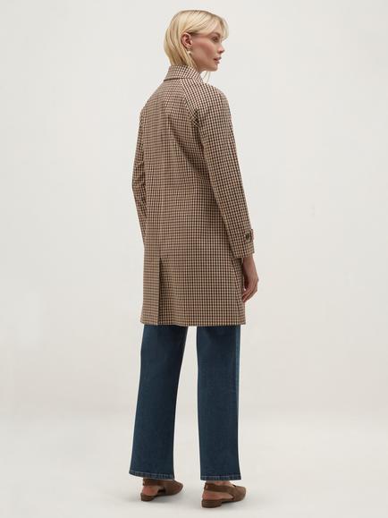 Hobbs Ariana Check Trench Coat, Camel/Multi - view 2, Camel/Multi
