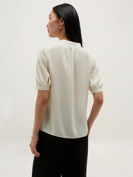 Hobbs Azalea Short Sleeve Blouse, Cream - view 2, Cream