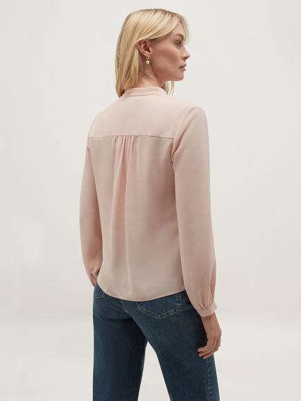 Hobbs Blair V-Neck Blouse, Blush Pink - view 2, Blush Pink
