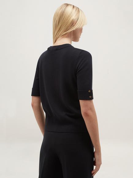 Hobbs Leanne Knitted Top, Navy - view 2, Navy