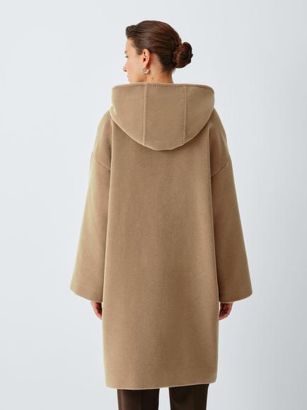 Weekend MaxMara Tropico Hooded Wool Blend Overcoat, Camel - view 2, Camel