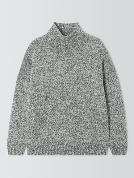 Weekend MaxMara Borgia High Neck Wool Jumper, Medium Grey Mouline, Medium Grey Mouline