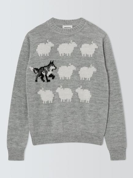 Weekend MaxMara Nitra Sheep Intarsia Knit Alpaca Blend Jumper, Light Grey, Light Grey