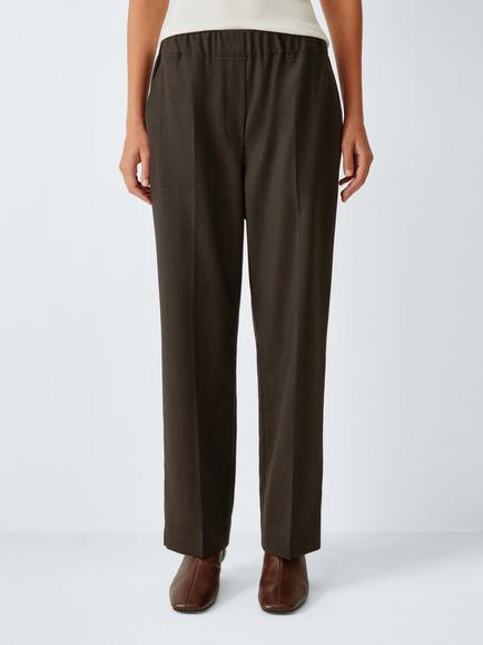 Weekend MaxMara Hately Tailored Wool Blend Trousers, Brown, Brown