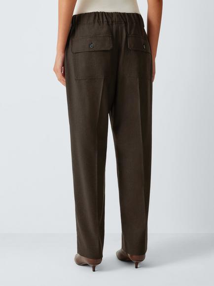 Weekend MaxMara Hately Tailored Wool Blend Trousers, Brown - view 2, Brown