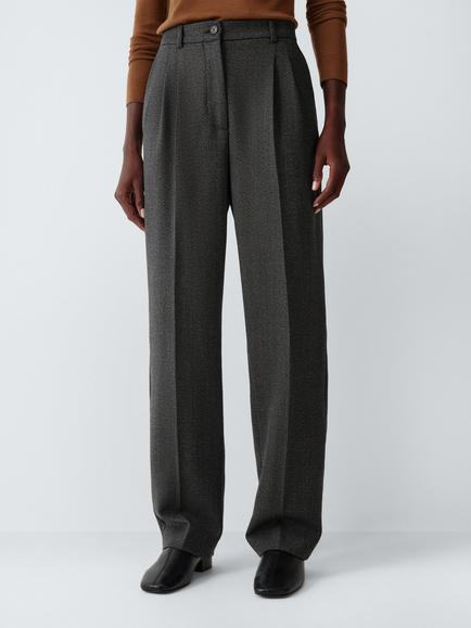 Weekend MaxMara Stadio Tailored Wool Trousers, Medium Grey Tweed, Medium Grey Twd