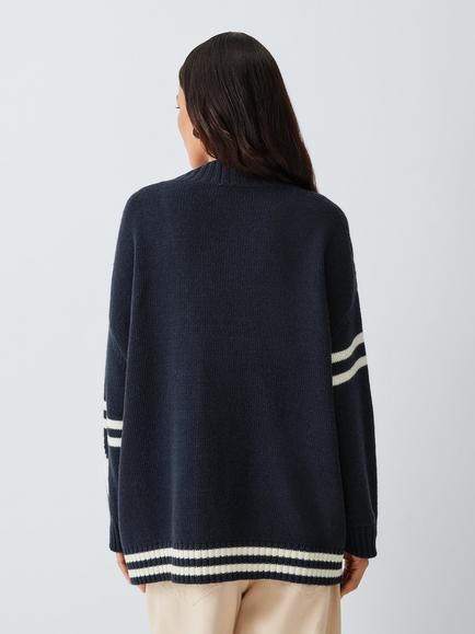 Weekend MaxMara Belgio V-Neck Wool Cardigan, Ultramarine - view 2, Ultramarine Wrt Pat