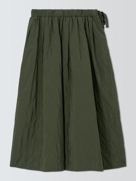 Weekend MaxMara Briose Quilted A-Line Midi Skirt, Khaki, Khaki