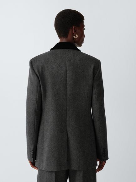 Weekend MaxMara Martora Single Breasted Wool Jacket, Medium Grey Tweed - view 2, Medium Grey Tweed