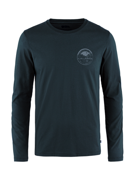Fjällräven Forever Nature Crew Neck Long Sleeve Cotton T-Shirt, Dark Navy, Dark Navy