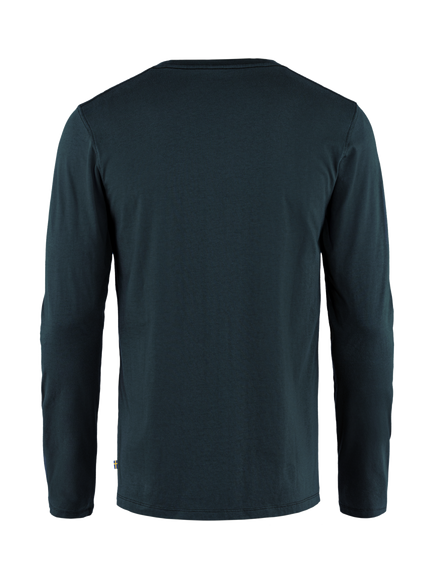 Fjällräven Forever Nature Crew Neck Long Sleeve Cotton T-Shirt, Dark Navy - view 2, Dark Navy
