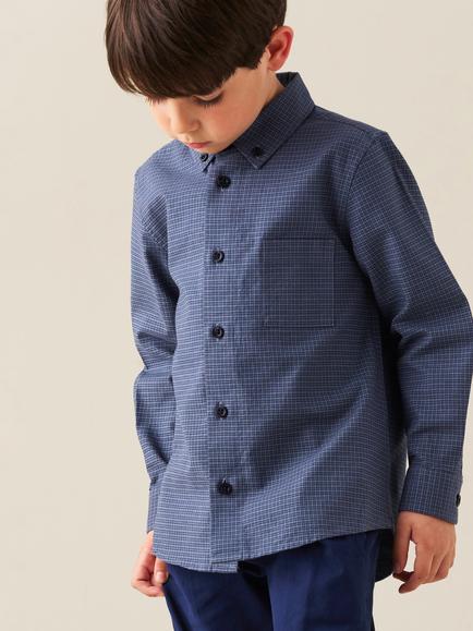 Angel & Rocket Kids' Nico Check Shirt, Navy, Navy