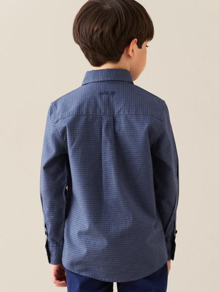 Angel & Rocket Kids' Nico Check Shirt, Navy - view 2, Navy