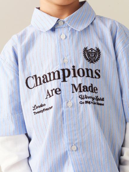 Angel & Rocket Kids' Leon Cotton 2-In-1 Shirt, Blue - view 2, Blue