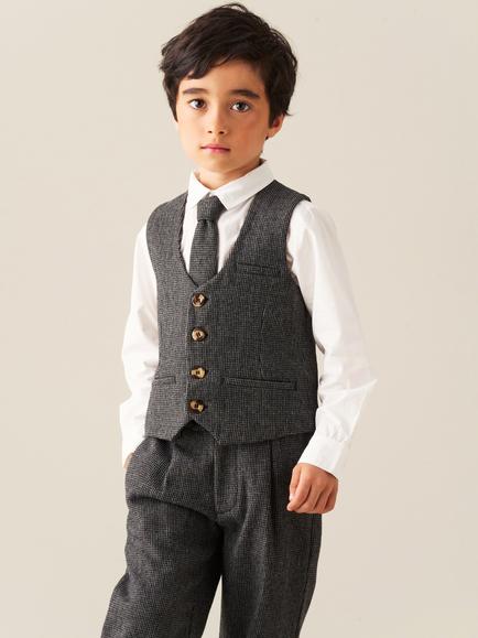 Angel & Rocket Kids' Benjamin Cotton Waistcoat Set, Brown, Brown