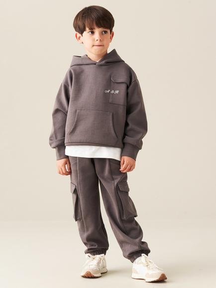 Angel & Rocket Kids' Frank Cuffed Joggers, Charcoal - view 2, Charcoal