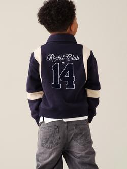 Angel & Rocket Kids' Ace Varsity Jacket, Navy - view 2, Navy