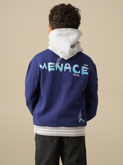 Angel & Rocket x Beano Kids' Varsity Jacket, Navy/Multi - view 2, Navy/Multi