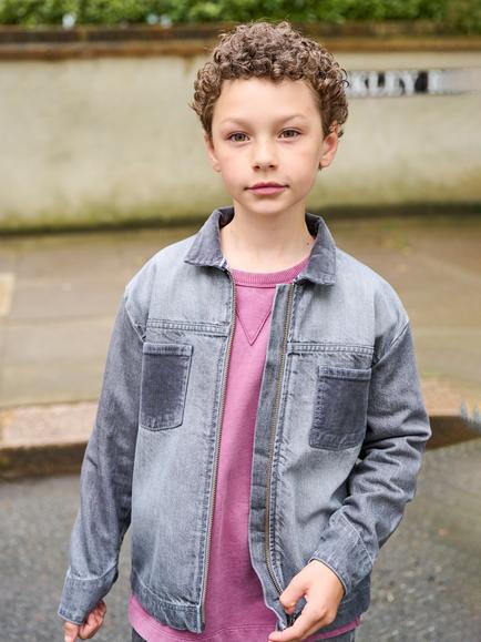Angel & Rocket Kids' Malik Denim Jacket, Grey - view 2, Grey