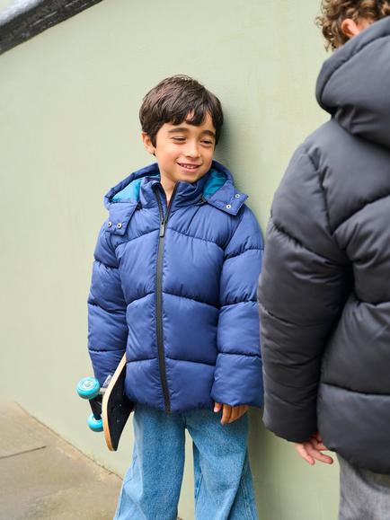 Angel & Rocket Kids' Troy Quilted Coat, Blue - view 2, Blue