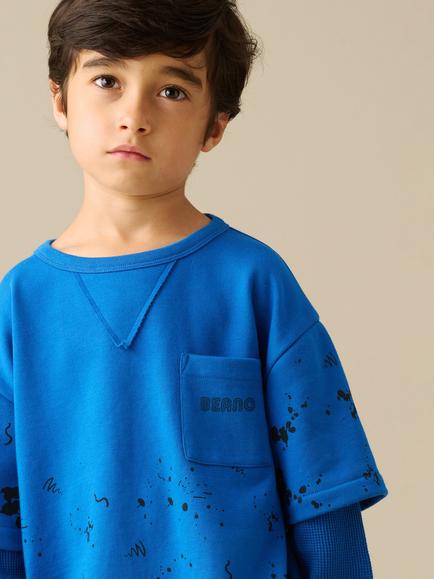 Angel & Rocket x Beano Kids' Double Layer Sweatshirt, Blue - view 2, Blue