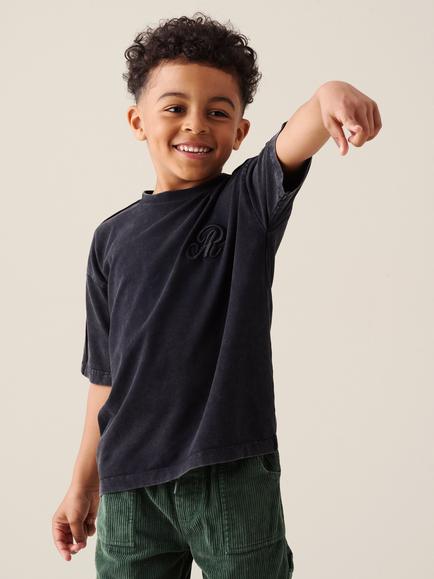 Angel & Rocket Kids' Mylo Acid Wash T-Shirt, Charcoal, Charcoal
