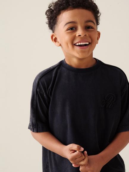 Angel & Rocket Kids' Mylo Acid Wash T-Shirt, Charcoal - view 2, Charcoal