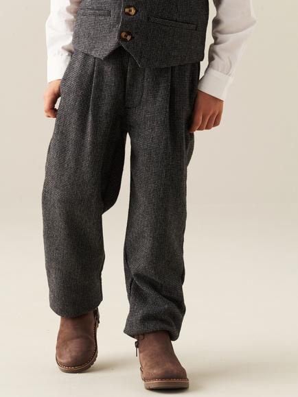 Angel & Rocket Kids' Benjamin Tailored Cotton Trousers, Brown, Brown