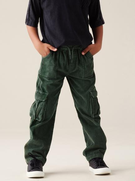 Angel & Rocket Kids' Luke Corduroy Cargo Joggers, Khaki, Khaki