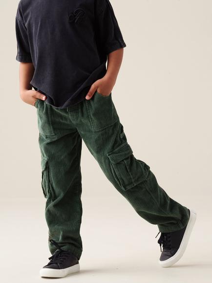 Angel & Rocket Kids' Luke Corduroy Cargo Joggers, Khaki - view 2, Khaki