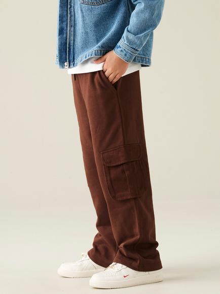 Angel & Rocket Kids' Rae Wide Leg Cargo Joggers, Chocolate, Chocolate