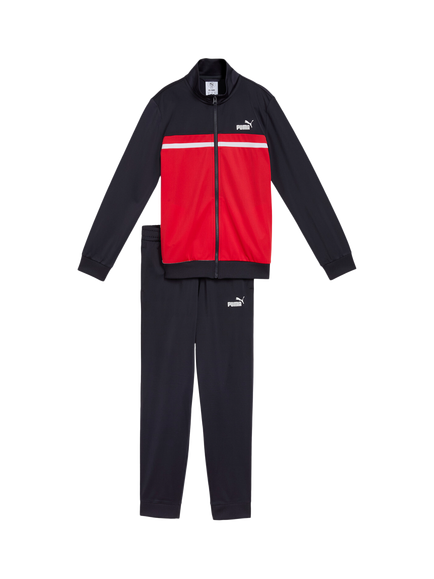 PUMA Kids' Colourblocked Tracksuit, New Navy/Red