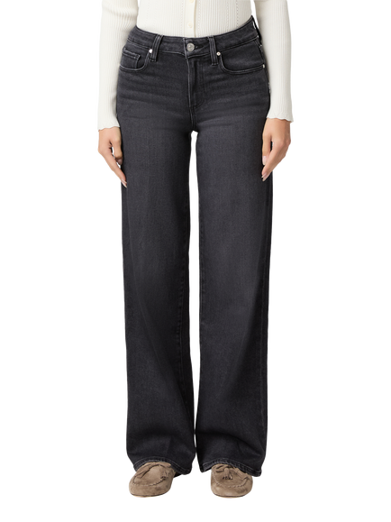 PAIGE Tatum Mid Rise Relaxed Fit 32" Jeans, Ink Black - view 2, Ink Black