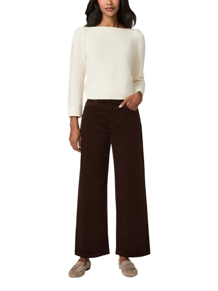 PAIGE Arellia Ankle Corduroy High Rise Barrel Leg Trousers, Marula Brown - view 2, Marula Brown