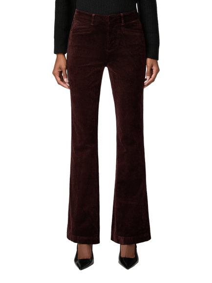 PAIGE Laurel Canyon 32" Velvet High Rise Bootcut Jeans, Burgundy, Burgundy