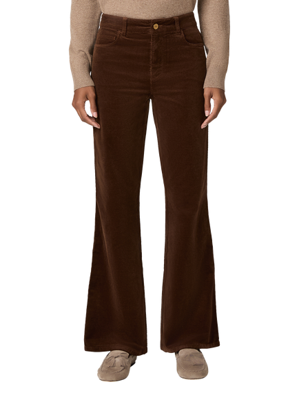 PAIGE Sofia Corduroy 31" Mid Rise Flared Trousers, Hickory - view 2, Hickory