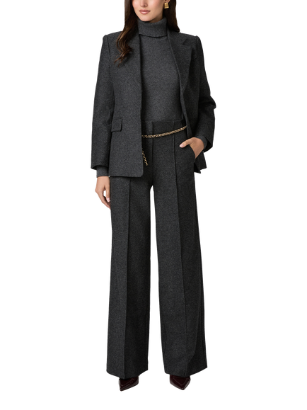 PAIGE Capelli Wool Rich Flannel Blazer, Charcoal, Charcoal