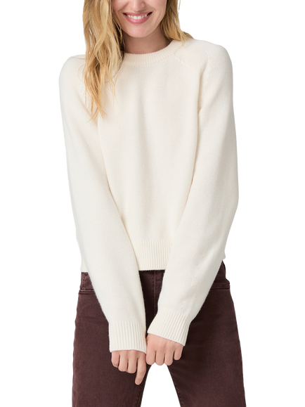 PAIGE Zaire Wool Blend Crew Neck Jumper, White - view 2, White